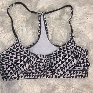 Black and white print bikini top